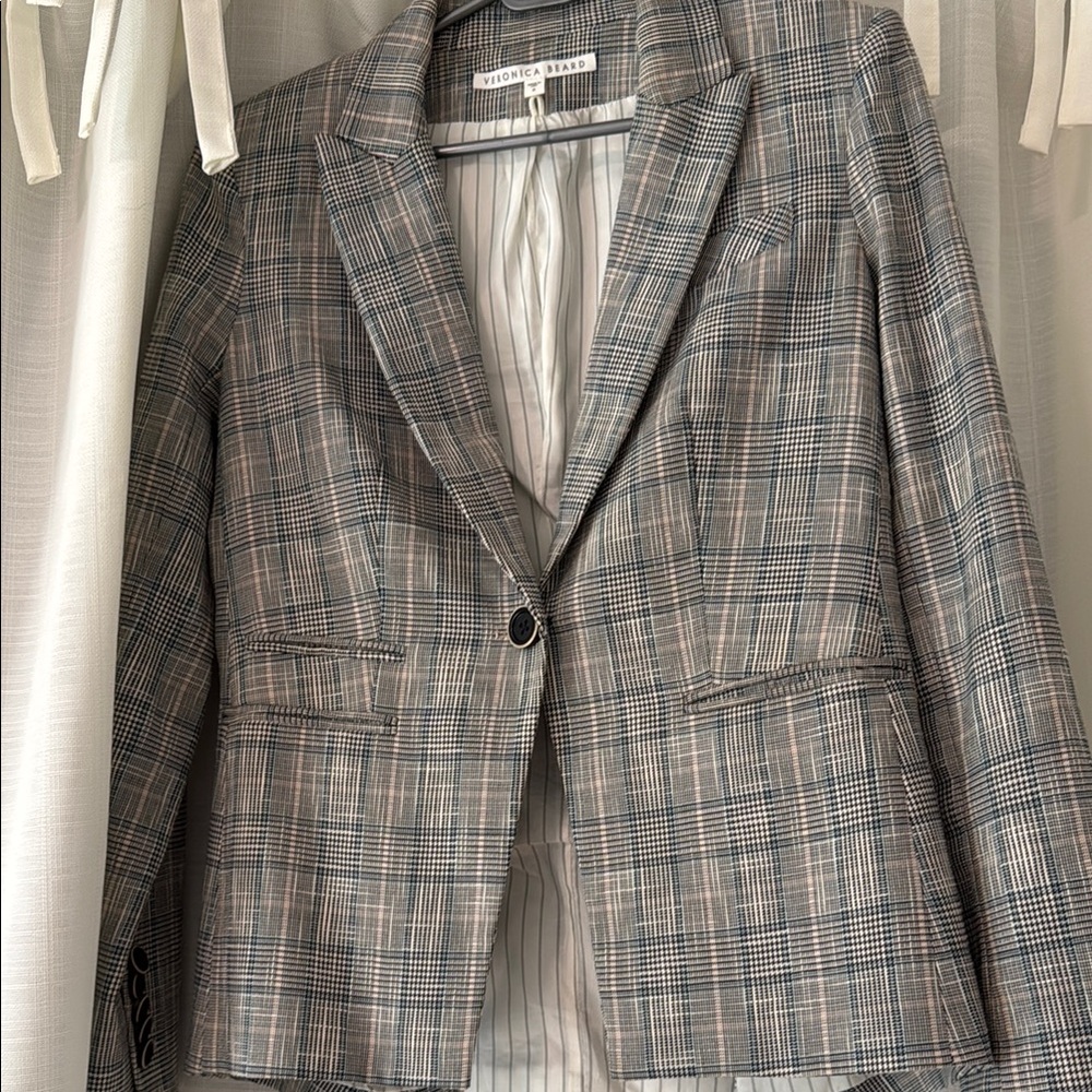 Veronica Beard Gray Plaid Women's Blazer Size 6
